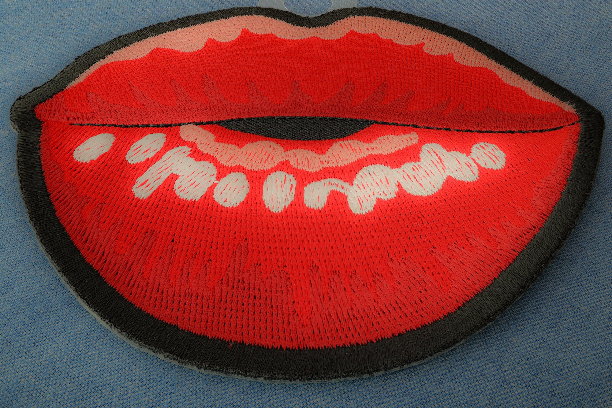 Lips Blowing a Kiss Iron-On Patch - Cute and Playful Embroidered Patch (  3 x 2.5 inches )